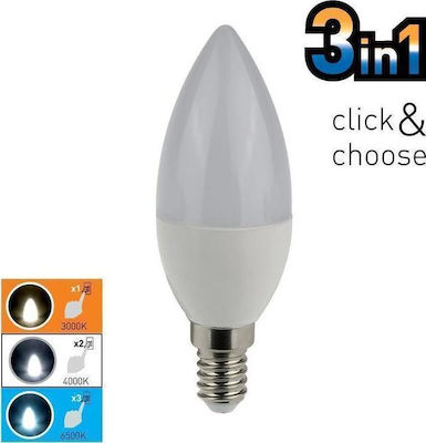 Eurolamp LED Bulbs for Socket E14 and Shape C37 Warm White 470lm 1pcs