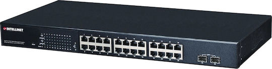 Intellinet Managed L2 PoE+ Switch with 24 Gigabit (1Gbps) Ethernet Ports and 2 SFP Ports