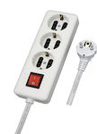 CHaralampidis Triple socket 5m cable & switch Power Strip 3 Positions with Switch and Cable 5m