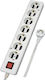 Χαραλαμπίδης 7-Outlet Power Strip 1.8m White