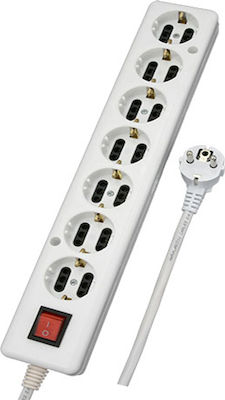 Χαραλαμπίδης 7-Outlet Power Strip 1.8m White