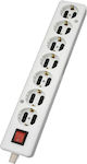 Χαραλαμπίδης 7-Outlet Power Strip without Cable White