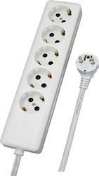 CHaralampidis Five-socket Lateral 3m Cable T-Shaped Wall Plug 5 Positions