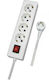 CHaralampidis Quadruple Socket Side Cable Power Strip 4 Positions with Switch and Cable 3m