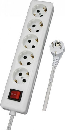 CHaralampidis Five-socket Side 3m Cable with Switch Power Strip 5 Positions with Switch and Cable 3m