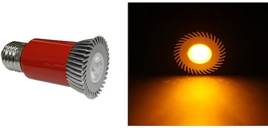 Adeleq Bec LED 3W 92mm pentru Soclu E27 Portocaliu 270lm