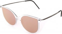Lindberg Sunglasses Transparent with Mixed Frame & Pink Lens