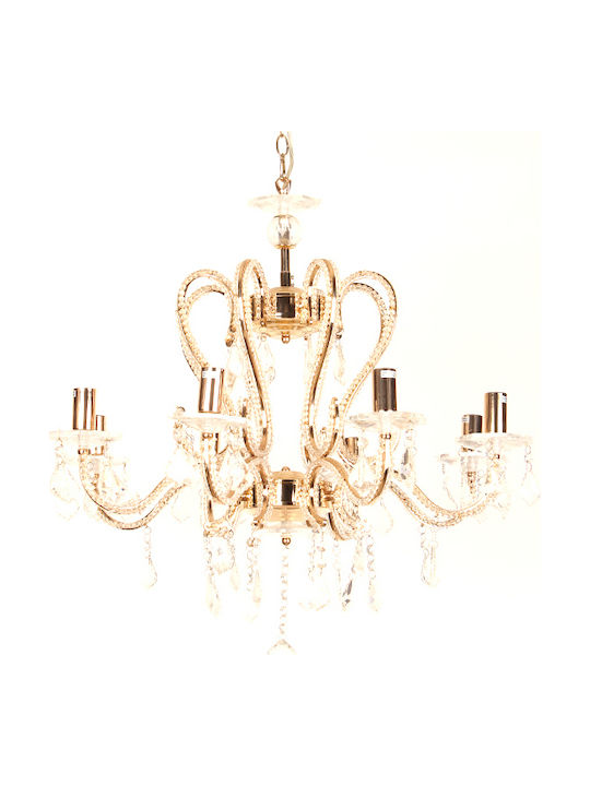 Keskor Candelabru 8xE14 cu Lumânări Auriu 62578