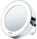 Beurer Illuminated Cosmetic BS 59 58410 Vergrößerung Runder Badezimmerspiegel LED aus Metall 24.5x24.5cm