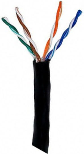 Anga U/UTP Cat.5e (Gigabit) Мрежов Кабел Ethernet Външен Без Конектори 305м Черен