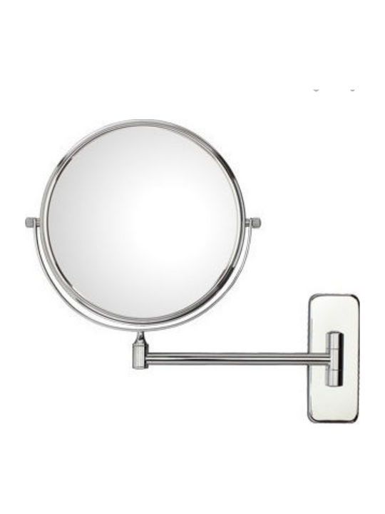 Comfort 2000 231 Vergrößerung Runder Badezimmerspiegel aus Metall 20x20cm Silber