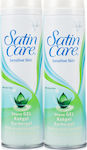 Gillette Satin Care Sensitive Skin Gel Ξυρίσματος με Αλόη για Ευαίσθητες Επιδερμίδες 2 x 200ml