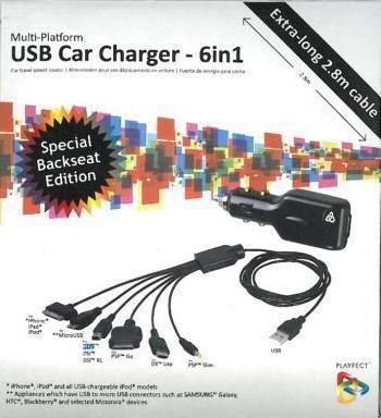 Playfect Multi-Console USB Car Charger 6in1 Φορτιστής Αυτοκινήτου με μία Θύρα: 1xUSB
