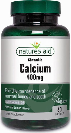 Natures Aid Calcium 400mg 60 ταμπλέτες Λεμόνι