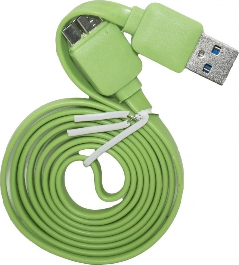 Flat USB 3.0 to micro USB Cable Πράσινο 1m (699265) Skroutz.gr