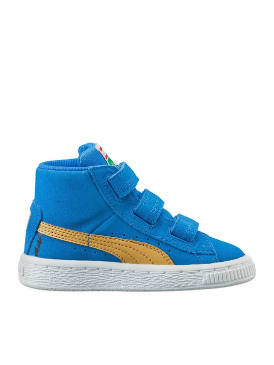 Puma Παιδικό Sneaker High Suede Sesame με Σκρατς για Αγόρι Μπλε