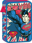 Graffiti Fabric Prefilled Pencil Case The man of Steel with 2 Compartments Blue