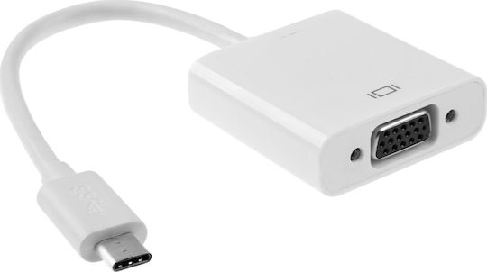 Converter USB-C male to VGA female White 1pcs 18290