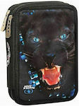 No Fear Fabric Prefilled Pencil Case with 2 Compartments Black 347-33100