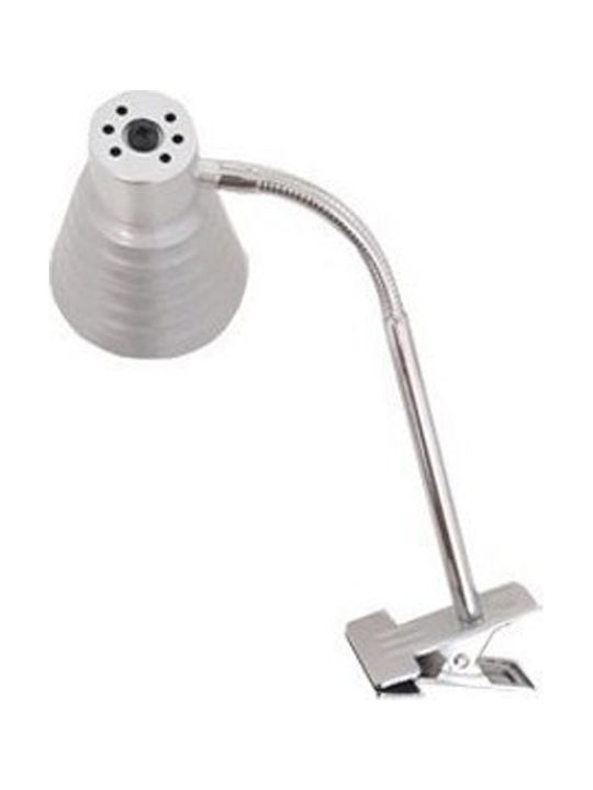 Universe QM2719C-S Bürobeleuchtung mit flexiblem Arm für E14 Lampen und Clip in Silber Farbe