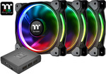 Thermaltake Riing Plus 14 LED RGB Radiator Fan TT Premium 140mm 4-Pin Molex Case Fan 3-pack