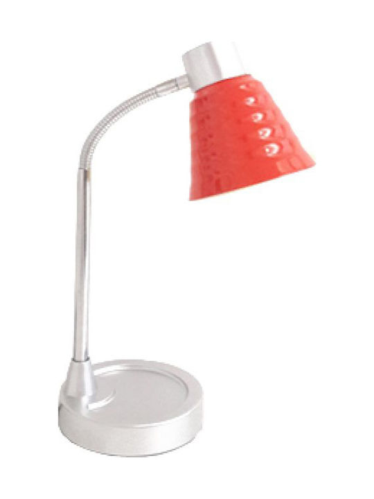 Universe QM2719-R Office Lamp with Flexible Arm for Socket E14 in Red Color