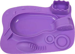 Marcus & Marcus Silicone Baby Tray Φαλαινίτσα for 6+ months Purple