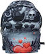 Paxos Emoji Love Tattoo School Bag Backpack Junior High-High School in Gray color