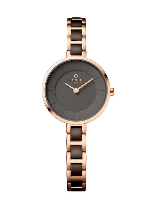 Obaku Uhr mit Braun Metallarmband V183LXVNSV