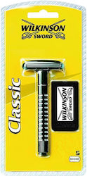 Wilkinson Sword Classic T Safety Razor Closed Comb with Blades 5pcs