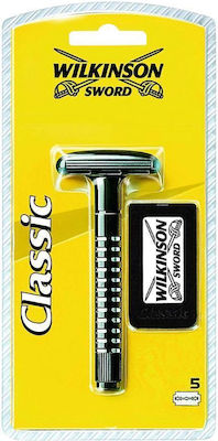 Wilkinson Sword Classic T Safety Razor Closed Comb with Blades 5pcs