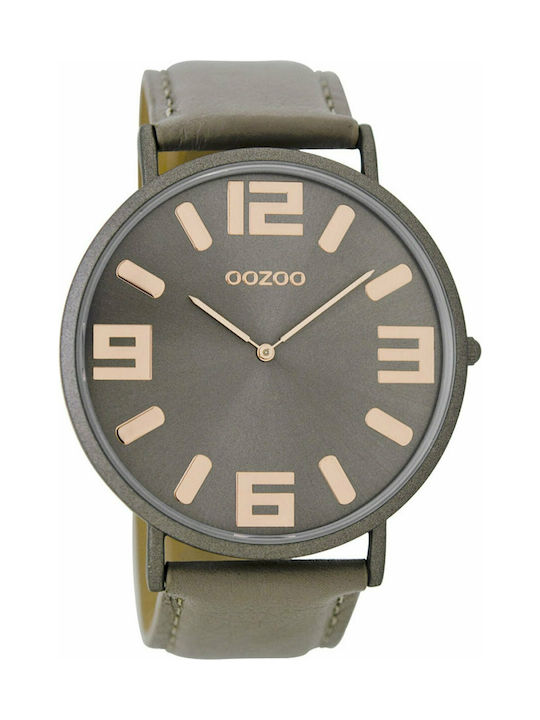 Oozoo Ceas cu Gri Curea de Piele C8852