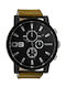 Oozoo Watch Battery with Brown Leather Strap