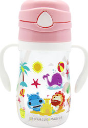 Marcus & Marcus Baby Cup with Handles and Straw Tritan made of Plastic Pink 300ml for 12m+m+ Marcus & Marcus Baby Cup with Handles and Straw Tritan made of Plastic Pink 300ml for 12m+m+