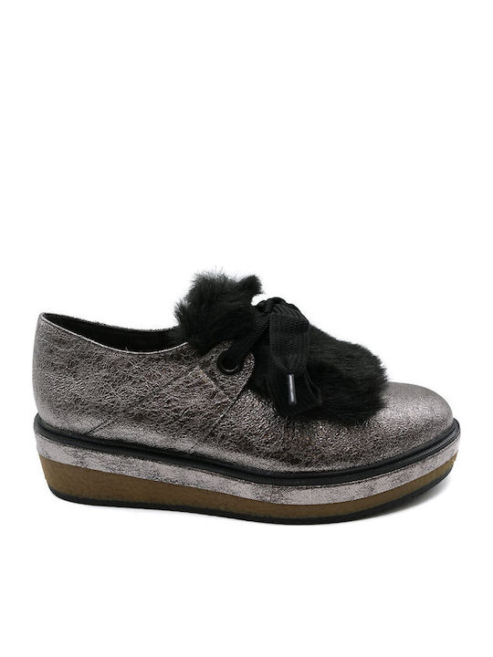 Women's Slip-On Leather Silver