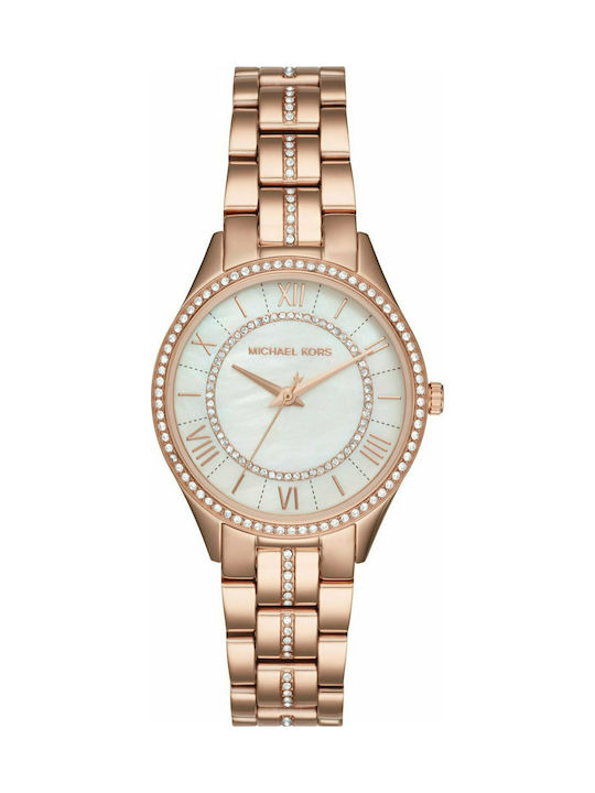 Michael Kors Lauryn Watch with Pink Gold Metal Bracelet