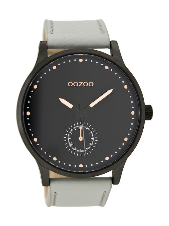 Oozoo Timepieces Uhr Chronograph mit Gray Lederarmband