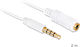 DeLock Καλώδιο Ήχου TRRS 3.5mm male - 3.5mm female Λευκό 2m με Επίχρυσους Ακροδέκτες 84482