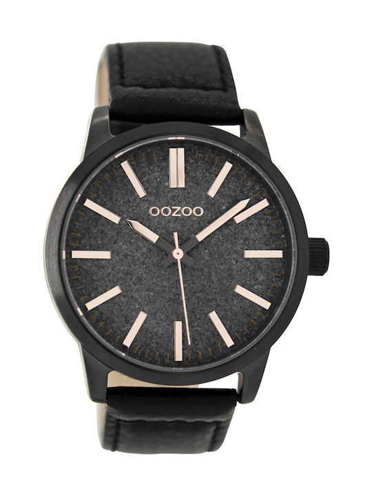 Oozoo Uhr Batterie mit Schwarz Lederarmband C9068