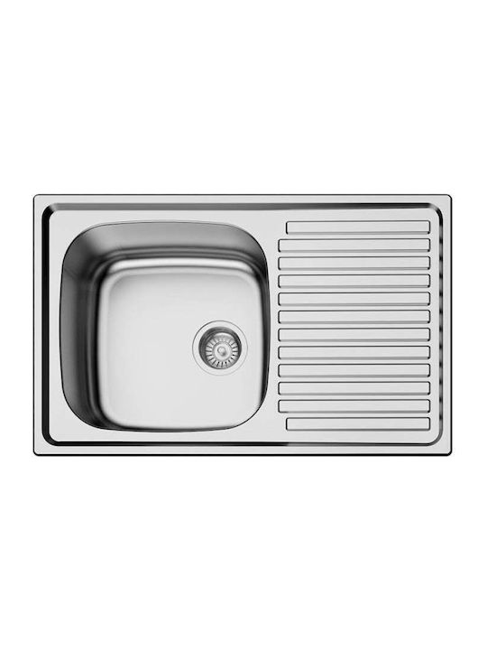 Macart Eco D100 Drop-In Sink Inox Satin W80xD50cm Silver