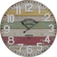 Inart Wall Clock Wooden Multicolour Ø60cm