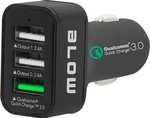 Blow Încărcător Auto Negru Qualcomm 3.0 de Intensitate Totală 2.4A cu Porturi: 3xUSB