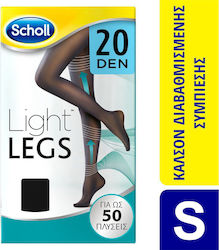 Scholl Light Legs 20 Den Καλσόν Διαβαθμισμένης Συμπίεσης Black