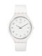 Swatch Skinsnow Watch with White Rubber Strap