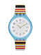 Swatch Skinstripes Watch with Blue Rubber Strap