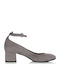 Sante Gray Medium Heels with Strap