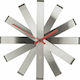 Umbra Ribbon 3D Silent Wall Clock Metallic Silver Ø30cm