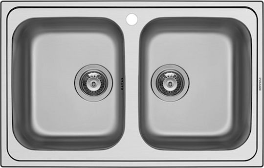 Pyramis Athena Extra 2B Drop-In Inox Μ79xΠ50cm Silber
