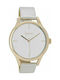 Oozoo Watch with White Leather Strap