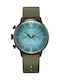 Women's Watch Chronograph with Green Fabric Strap